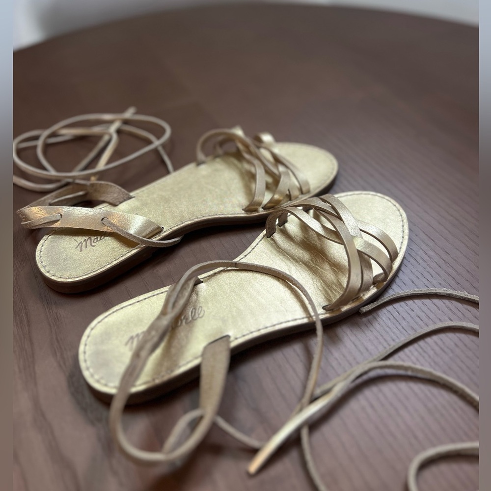 Madewell strappy toe sandals gold